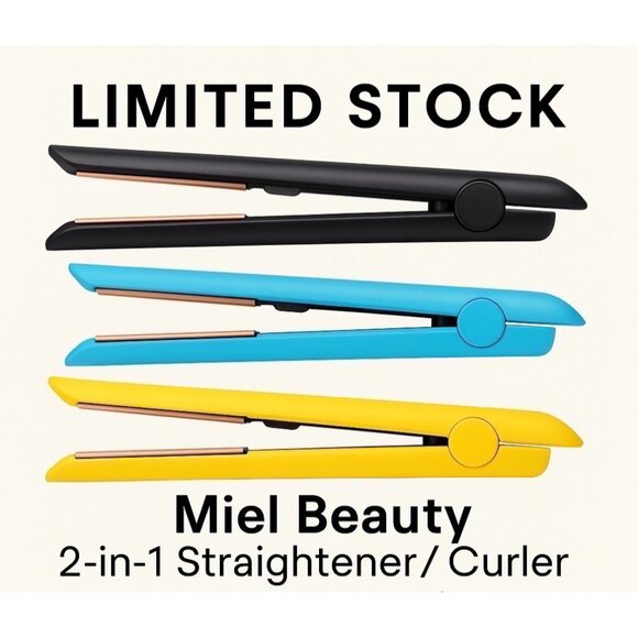 Miel Beauty 2-in-1 Hair Tool – Straightener & Curler NEW Blue– MSRP $249 - Picture 2 of 8